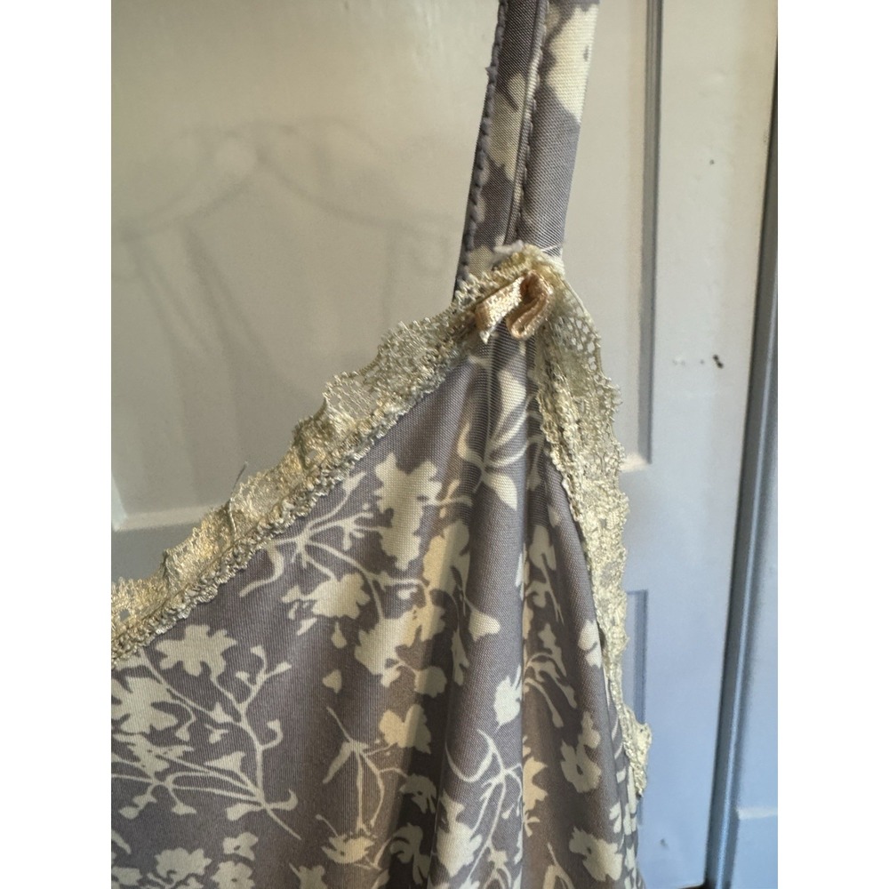 LAURA ASHLEY  Lace Trim  Nightgown Stretch Fabric Chemise/Floral Cottagecore